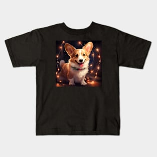 Corgi Christmas lights Kids T-Shirt